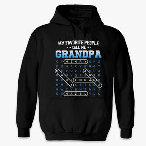 Custom Word Search Puzzle Unisex T-shirt, Premium T-shirt, Hoodie - Personalized Father's Day Birthday Gifts For Dad, Grandpa - Grandpa Wisdom Leads On