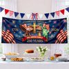 Custom Polyester Outdoor Banner - Personalized America 250th Anniversary Gifts For Mom, Dad, Brother, Sister, Kids - Proud Hearts Shine Bright