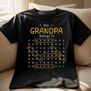 Custom Word Search Puzzle Unisex T-shirt, Premium T-shirt, Hoodie - Personalized Father's Day Birthday Gifts For Dad, Grandpa - Dad You Are Our Hero