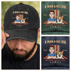 Custom Vintage Washed Denim Baseball Cap - Personalized Birthday Gifts For Dog Lovers, Dog Dad And Mom - Easily Distracted By Dogs
