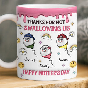 Custom 3D Inflated Effect Printed Mug - Personalized Funny Mother's Day Birthday Gifts For Mom - Mom Raised Tiny Troublemakers