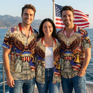 Unisex Tropical Hawaiian Aloha Shirt - America 250th Anniversary Gifts For Women, Men - American Spirit Tropical Soul