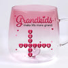 Custom Scrabble Gradient Glass Mug - Personalized Mother's Day Birthday Gifts For Mom, Grandma - Love Multiplied By Grandkids
