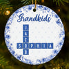 Custom Scrabble Ceramic Ornament - Personalized Christmas Birthday Gifts For Mom, Dad, Brother, Sister, Kids - Together Home Is Where Hearts Unite