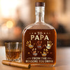 Custom Liquor Decanter - Personalized Father's Day Birthday Gifts For Dad, Grandpa - From The Reasons You Drink