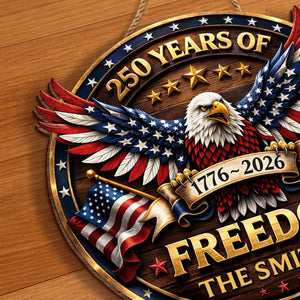 Custom Wood Sign - Personalized America 250th Anniversary Gifts For Mom, Dad, Brother, Sister, Kids - Proud Of Our Story