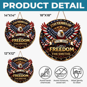 Custom Wood Sign - Personalized America 250th Anniversary Gifts For Mom, Dad, Brother, Sister, Kids - Proud Of Our Story