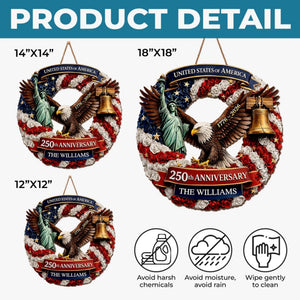 Custom Wood Sign - Personalized America 250th Anniversary Gifts For Mom, Dad, Brother, Sister, Kids - Freedom Is Who We Are