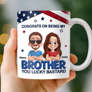 Custom 3D Inflated Effect Printed Mug - Personalized Birthday Gifts For Brother - Bound Together As Brothers