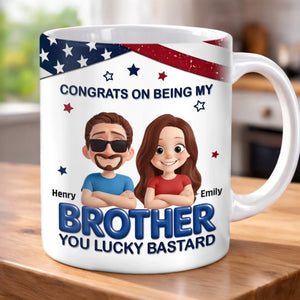 Custom 3D Inflated Effect Printed Mug - Personalized Birthday Gifts For Brother - Bound Together As Brothers