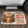 Custom Home Decor Decorative Mat - Personalized Anniversary Wedding Camping Gifts For Campers, Husband And Wife, Him And Her - Gather Around Our Fire Pit