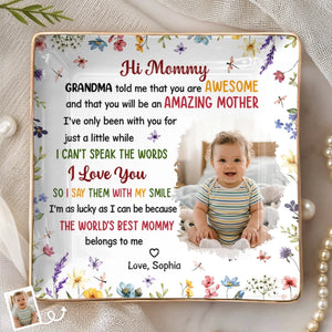 Custom Photo Full-Print Jewelry Dish - Personalized Baby Shower, Gender Reveal Gifts For New Moms, New Parents - Welcome Our Little Love