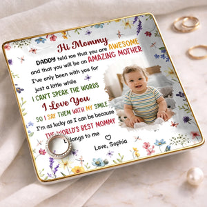 Custom Photo Full-Print Jewelry Dish - Personalized Baby Shower, Gender Reveal Gifts For New Moms, New Parents - Welcome Our Little Love