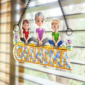 Custom Window Hanging Suncatcher Ornament - Personalized Mother's Day Birthday Gifts For Mom, Grandma - Grandma’s Love Never Fades