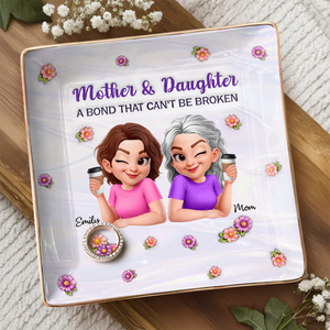 Custom Full-Print Jewelry Dish - Personalized Mother's Day Birthday Gifts For Mom, Daughter - Like Mother, Like Daughter