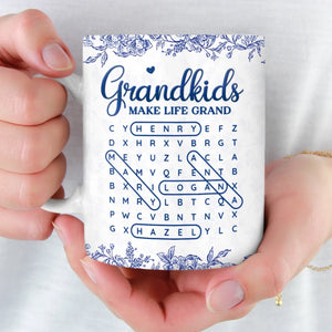 Custom Word Search Puzzle Mug - Personalized Mother's Day Birthday Gifts For Mom, Grandma - Love Hidden In Every Name