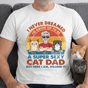 Custom Unisex T-shirt, Premium T-shirt, Hoodie - Personalized Father's Day Birthday Gifts For Cat Lovers, Cat Dad - Life Is Better With Pets