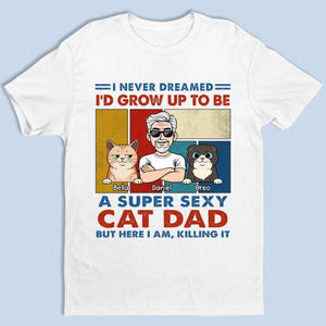Custom Unisex T-shirt, Premium T-shirt, Hoodie - Personalized Father's Day Birthday Gifts For Cat Lovers, Cat Dad - Pets Make Every Day Happier