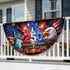 Custom Non-Pleated Fan Flag - Personalized America 250th Anniversary Gifts For Mom, Dad, Brother, Sister, Kids - Welcome To Our American Home