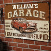 Custom Home Decor Metal Sign - Personalized Father's Day Birthday Gifts For Men, Man Cave, Dad, Grandpa - My Garage, My Rules