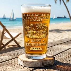 Custom Beer Glass - Personalized Retirement Gifts For Women, Men - Cheers To A Life Well Earned