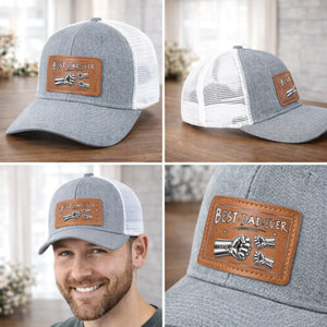 Custom Leather Patch Hat - Personalized Father's Day Birthday Gifts For Dad, Grandpa - Dad Mode Always On