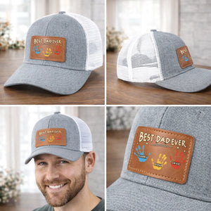 Custom Leather Patch Hat - Personalized Father's Day Birthday Gifts For Dad, Grandpa - Aged To Perfection