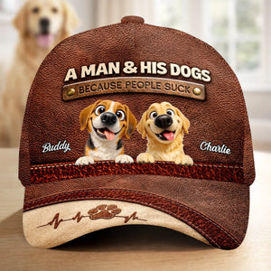 Custom Hat, All Over Print Classic Cap - Personalized Birthday Gifts For Dog Lovers, Dog Dad And Mom - Aging With My Dogs