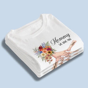 Custom Unisex T-shirt, Premium T-shirt, Hoodie - Personalized Mother's Day Gifts For Mom, Grandma - Her Hands Hold Our Whole World