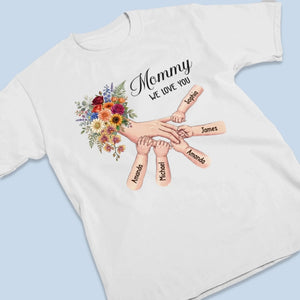 Custom Unisex T-shirt, Premium T-shirt, Hoodie - Personalized Mother's Day Gifts For Mom, Grandma - Her Hands Hold Our Whole World