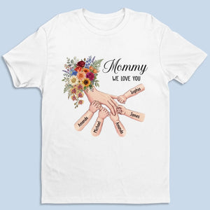 Custom Unisex T-shirt, Premium T-shirt, Hoodie - Personalized Mother's Day Gifts For Mom, Grandma - Her Hands Hold Our Whole World