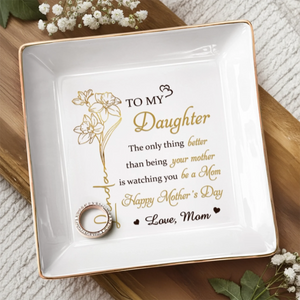 Custom Jewelry Dish - Personalized Mother's Day Birthday Gifts For Daughter - A Beautiful Keepsake For Your Story