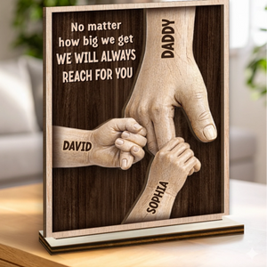 Custom 2-Layered Wooden Plaque - Personalized Father's Day Birthday Gifts For Dad, Grandpa - Strength Of Dad And Grandpa