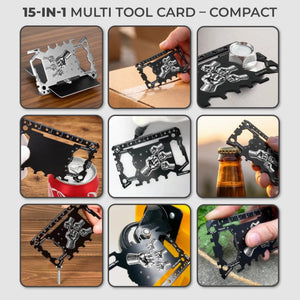 Custom Multi Tool Card With Leather Case - Personalized Father's Day Birthday Gifts For Dad, Grandpa - Built With Love And Strength