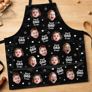 Custom Photo Apron With Pocket - Personalized Father's Day Birthday Gifts For Dad, Grandpa - Loved By Many Hearts