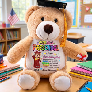Custom Graduation Plush Bear - Personalized Graduation Gifts For Kids - Little Grad, Big Dreams