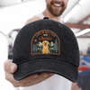 Custom Vintage Washed Denim Baseball Cap - Personalized Father's Day Gifts For Dog Lovers, Dog Dad And Mom - Dog Walks, Mountain Talks