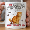 Custom 3D Inflated Effect Printed Mug - Personalized Father's Day Gifts For Dog Cat Lovers, Dog Dad And Mom, Cat Owners - Thanks For Handling All My Chaos