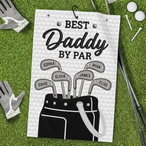 Custom Golf Towel - Personalized Father's Day Birthday Golf Gifts For Dad, Grandpa - Good Vibes And Fairways