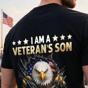 Custom Back Printed Shirt - Personalized 4th Of July Gifts For Son - Raised By A Hero