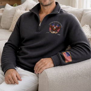 Unisex Quarter Zip Sweatshirt - America 250th Anniversary Gifts For Mom, Dad, Brother, Sister, Kids - Timeless USA Spirit