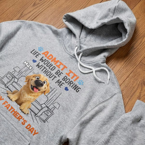 Custom Unisex T-shirt, Premium T-shirt, Hoodie - Personalized Father's Day Gifts For Dog Cat Lovers, Dog Dad And Mom, Cat Owners - Happiness Comes With Four Paws