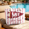 Custom Beach Bag - Personalized Summer Vacation And Travel, Graduation Gifts For Him, Her - Poolside Campus Pride