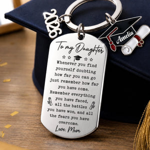 Custom Graduation Keychain - Personalized Graduation Gifts For Him, Her - Shine On, Graduate