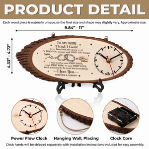 Custom Rustic Wooden Clock - Personalized Anniversary Wedding Gifts For Husband And Wife, Him And Her - A Love Note That Never Fades
