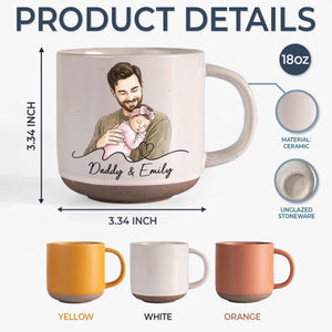 Custom Photo Printed Pottery Mug - Personalized Father's Day, Baby Shower, Gender Reveal Gifts For New Moms, New Dads, New Parents - Baby Coming Love Growing