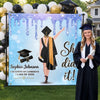 Custom Backdrop - Personalized Graduation Gifts For Him, Her - She Came, She Slayed, She Graduated
