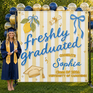 Custom Backdrop - Personalized Graduation Gifts For Him, Her - Serving Fresh Graduate Energy