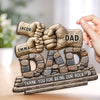 Custom 2-Layered Wooden Plaque - Personalized Father's Day Birthday Gifts For Dad, Grandpa - Strong Roots Loving Heart