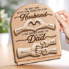 Custom 2-Layered Wooden Plaque - Personalized Father's Day Birthday Gifts For Dad, Grandpa, Husband - Home Feels Better With Dad